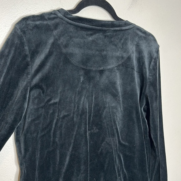 T11 Juicy couture black velvet sleep top long sleeve black size medium - Picture 7 of 10